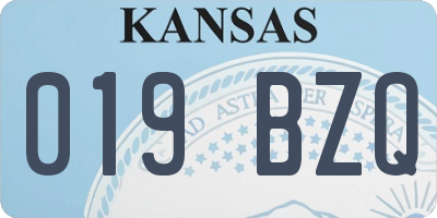 KS license plate 019BZQ