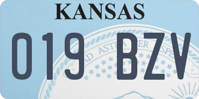 KS license plate 019BZV