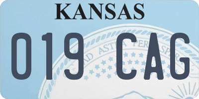KS license plate 019CAG