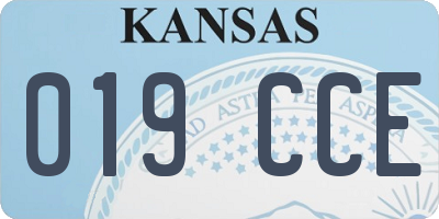 KS license plate 019CCE