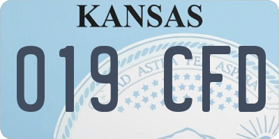 KS license plate 019CFD