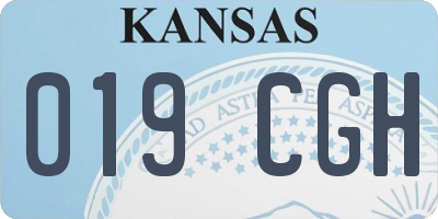 KS license plate 019CGH