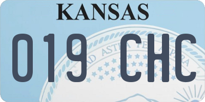 KS license plate 019CHC