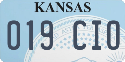KS license plate 019CIO