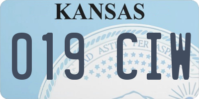 KS license plate 019CIW