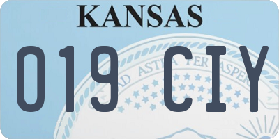 KS license plate 019CIY