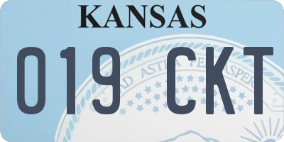 KS license plate 019CKT