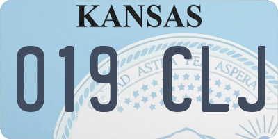 KS license plate 019CLJ