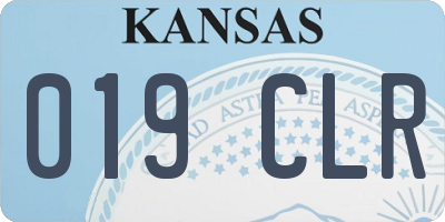 KS license plate 019CLR