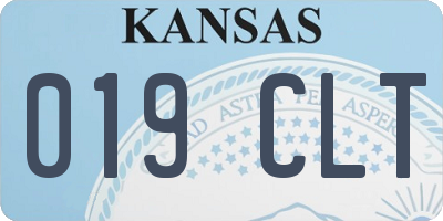 KS license plate 019CLT