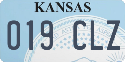 KS license plate 019CLZ