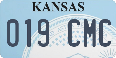 KS license plate 019CMC