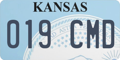 KS license plate 019CMD