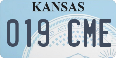 KS license plate 019CME