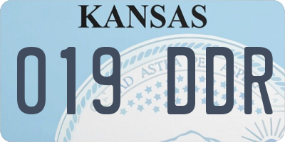 KS license plate 019DDR