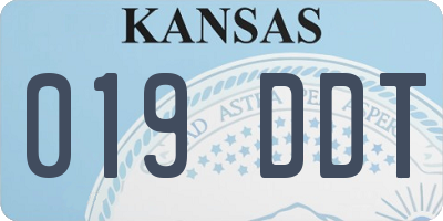 KS license plate 019DDT