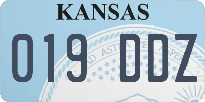 KS license plate 019DDZ