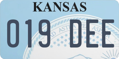 KS license plate 019DEE