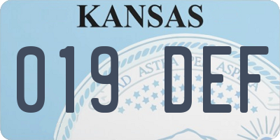 KS license plate 019DEF