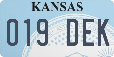 KS license plate 019DEK