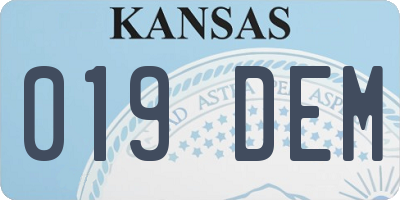 KS license plate 019DEM