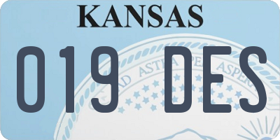 KS license plate 019DES