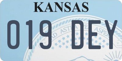 KS license plate 019DEY