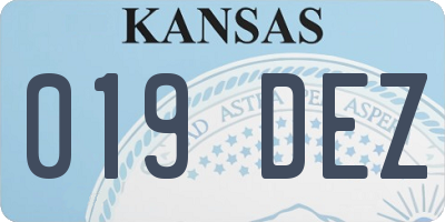 KS license plate 019DEZ