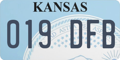 KS license plate 019DFB