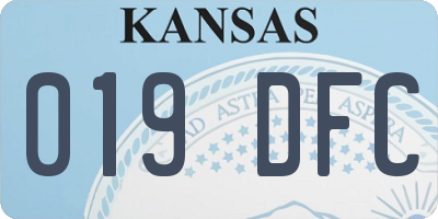 KS license plate 019DFC
