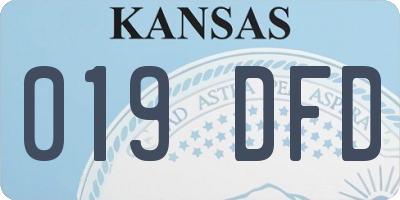 KS license plate 019DFD