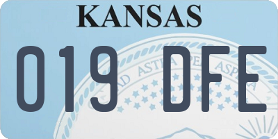 KS license plate 019DFE