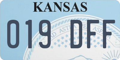 KS license plate 019DFF
