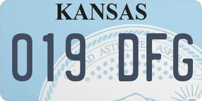 KS license plate 019DFG
