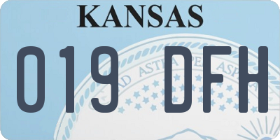 KS license plate 019DFH