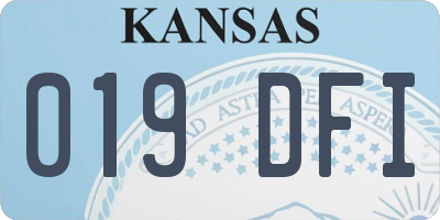KS license plate 019DFI
