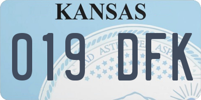 KS license plate 019DFK