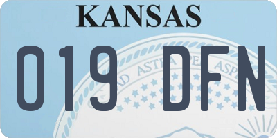 KS license plate 019DFN