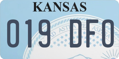 KS license plate 019DFO