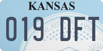 KS license plate 019DFT