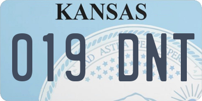 KS license plate 019DNT