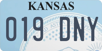KS license plate 019DNY