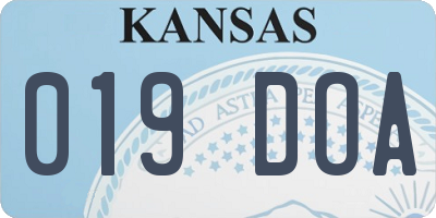 KS license plate 019DOA