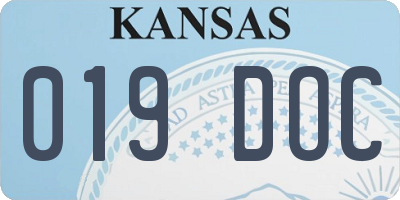 KS license plate 019DOC