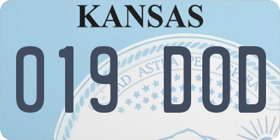 KS license plate 019DOD