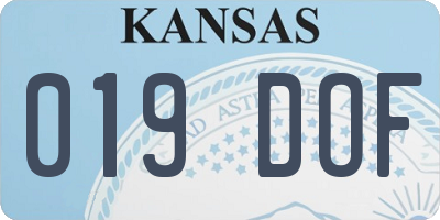 KS license plate 019DOF