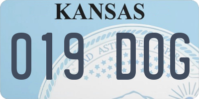 KS license plate 019DOG