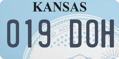 KS license plate 019DOH