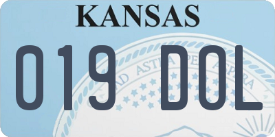 KS license plate 019DOL