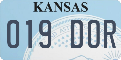 KS license plate 019DOR